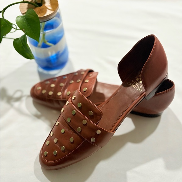 Vince Camuto Shoes - Vince Camuto Tan Studded Loafers